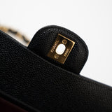 CHANEL Handbag (Rev) Medium Black Caviar Quilted Classic Flap Gold Hardware - Redeluxe