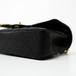 CHANEL Handbag (Rev) Medium Black Caviar Quilted Classic Flap Gold Hardware - Redeluxe