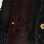 CHANEL Handbag (Rev) Medium Black Caviar Quilted Classic Flap Gold Hardware - Redeluxe