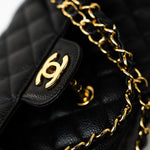CHANEL Handbag (Rev) Medium Black Caviar Quilted Classic Flap Gold Hardware - Redeluxe