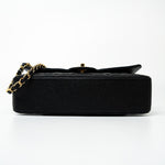 CHANEL Handbag (Rev) Medium Black Caviar Quilted Classic Flap Gold Hardware - Redeluxe