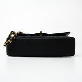 CHANEL Handbag (Rev) Medium Black Caviar Quilted Classic Flap Gold Hardware - Redeluxe