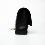 CHANEL Handbag (Rev) Medium Black Caviar Quilted Classic Flap Gold Hardware - Redeluxe