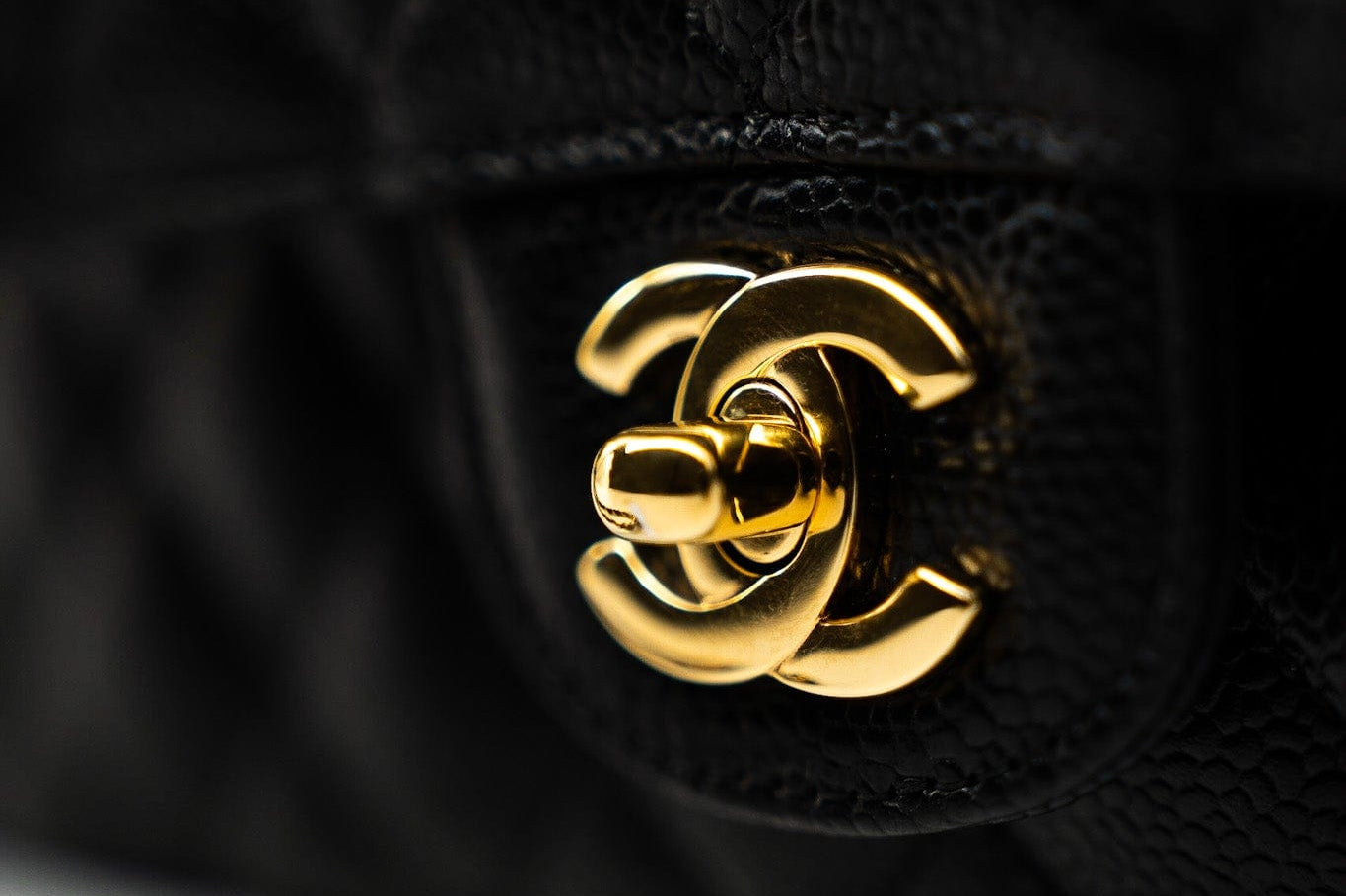 CHANEL Handbag (Rev) Medium Black Caviar Quilted Classic Flap Gold Hardware - Redeluxe