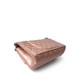 CHANEL Handbag Rose 2.55 Rose Gold Grained Calfskin Quilted Medium Double Flap - Redeluxe