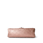 CHANEL Handbag Rose 2.55 Rose Gold Grained Calfskin Quilted Medium Double Flap - Redeluxe