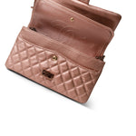 CHANEL Handbag Rose 2.55 Rose Gold Grained Calfskin Quilted Medium Double Flap - Redeluxe