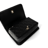 CHANEL Handbag Seasonal / Black 23A Black Lambskin Quilted Full Flap Bag Light Gols Hardware - Redeluxe