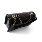 CHANEL Handbag Seasonal / Black 23A Black Lambskin Quilted Full Flap Bag Light Gols Hardware - Redeluxe