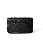 CHANEL Handbag Seasonal / Black 23A Black Lambskin Quilted Full Flap Bag Light Gols Hardware - Redeluxe