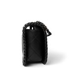 CHANEL Handbag Seasonal / Black 23A Black Lambskin Quilted Full Flap Bag Light Gols Hardware - Redeluxe