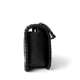 CHANEL Handbag Seasonal / Black 23A Black Lambskin Quilted Full Flap Bag Light Gols Hardware - Redeluxe
