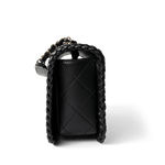 CHANEL Handbag Seasonal / Black 23A Black Lambskin Quilted Full Flap Bag Light Gols Hardware - Redeluxe