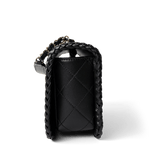 CHANEL Handbag Seasonal / Black 23A Black Lambskin Quilted Full Flap Bag Light Gols Hardware - Redeluxe