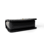 CHANEL Handbag Seasonal / Black 23A Black Lambskin Quilted Full Flap Bag Light Gols Hardware - Redeluxe
