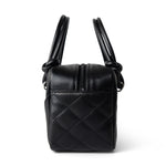 CHANEL Handbag Seasonal / Black Black Calfskin Quilted Small Cambon Bowler Silver Hardware (Pink Interior) - Redeluxe