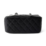 CHANEL Handbag Seasonal / Black Black Calfskin Quilted Small Cambon Bowler Silver Hardware (Pink Interior) - Redeluxe