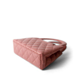 CHANEL Handbag Pink Shiny Aged Calfskin Quilted Nano Kelly Shopper Coral Pink - Redeluxe