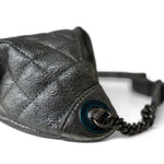 CHANEL Handbag Silver Metallic Calfskin Quilted Banane Waist Bag Bumbag Ruthenium Hardware - Redeluxe