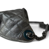 CHANEL Handbag Silver Metallic Calfskin Quilted Banane Waist Bag Ruthenium Hardware - Redeluxe