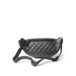CHANEL Handbag Silver Metallic Calfskin Quilted Banane Waist Bag Ruthenium Hardware - Redeluxe