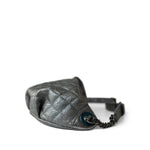 CHANEL Handbag Silver Metallic Calfskin Quilted Banane Waist Bag Ruthenium Hardware - Redeluxe