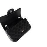 CHANEL Handbag Single flap / Black 17B Black Caviar Quilted Mini Rectangular Flap Silver Hardware - Redeluxe