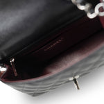 CHANEL Handbag Single flap / Black 17B Black Caviar Quilted Mini Rectangular Flap Silver Hardware - Redeluxe