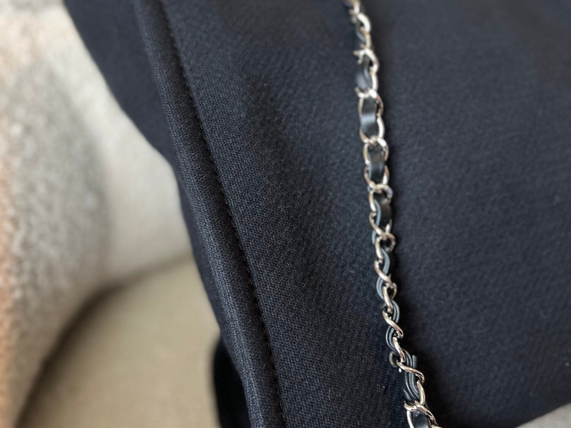 CHANEL Handbag Small Black Deauville Shopping Bag Silver Hardware - Redeluxe