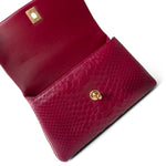 CHANEL Handbag Small / Old Mini Burgundy Python Coco Handle Aged Gold Hardware - Redeluxe