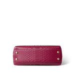 CHANEL Handbag Small / Old Mini Burgundy Python Coco Handle Aged Gold Hardware - Redeluxe