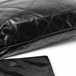 CHANEL Handbag So Black Calfskin Quilted Drawstring 22 Bag medium Black Hardware - Redeluxe