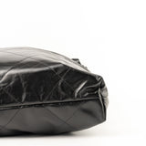 CHANEL Handbag So Black Calfskin Quilted Drawstring 22 Bag medium Black Hardware - Redeluxe