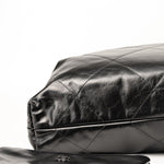 CHANEL Handbag So Black Calfskin Quilted Drawstring 22 Bag medium Black Hardware - Redeluxe