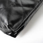 CHANEL Handbag So Black Calfskin Quilted Drawstring 22 Bag medium Black Hardware - Redeluxe