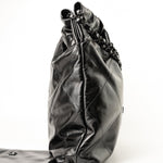CHANEL Handbag So Black Calfskin Quilted Drawstring 22 Bag medium Black Hardware - Redeluxe
