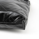 CHANEL Handbag So Black Calfskin Quilted Drawstring 22 Bag medium Black Hardware - Redeluxe