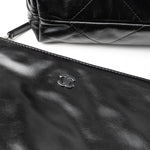 CHANEL Handbag So Black Calfskin Quilted Drawstring 22 Bag medium Black Hardware - Redeluxe