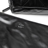 CHANEL Handbag So Black Calfskin Quilted Drawstring 22 Bag medium Black Hardware - Redeluxe