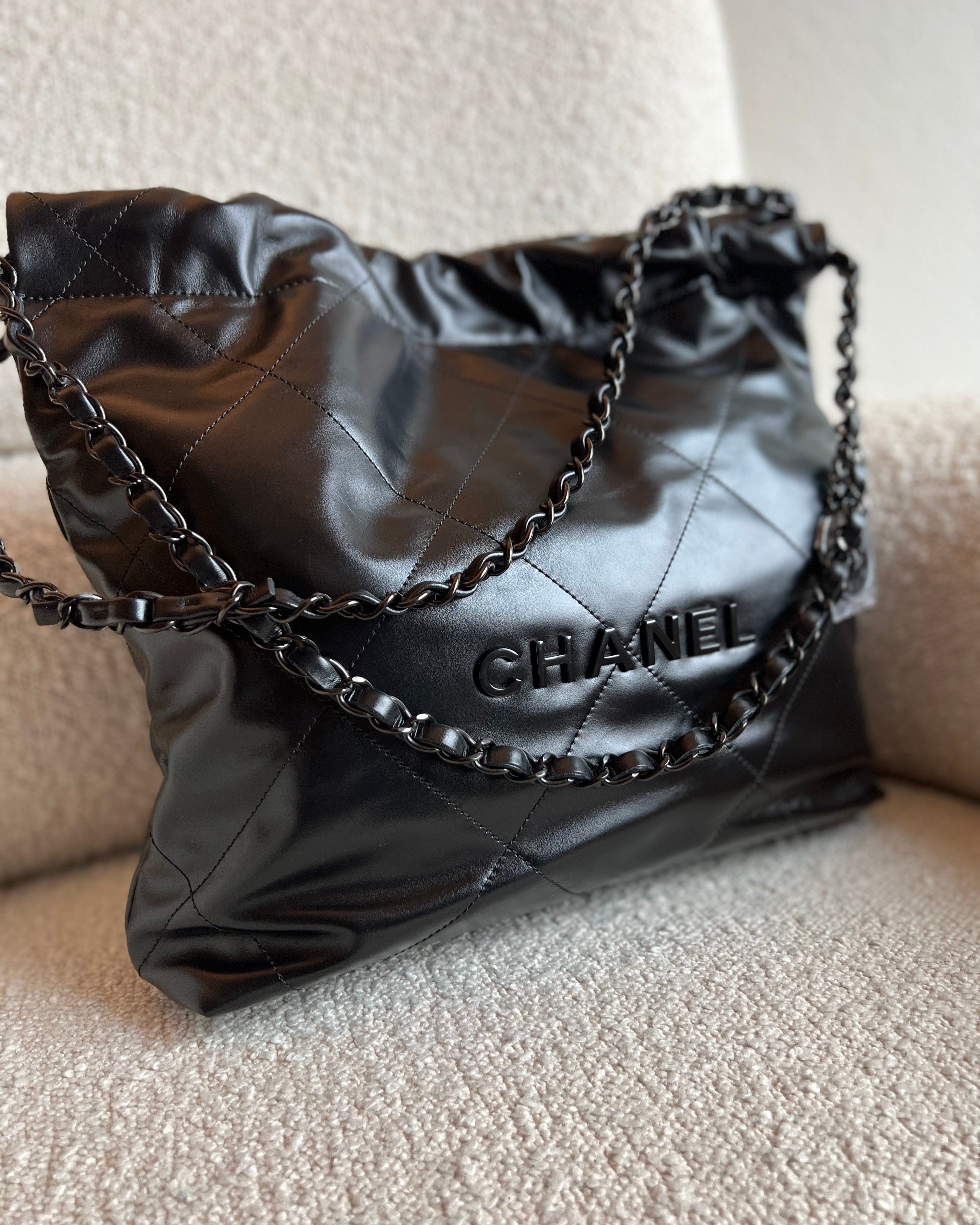 Buy CHANEL Small 22 Bag SO Black Calfskin Black Hardware REDELUXE