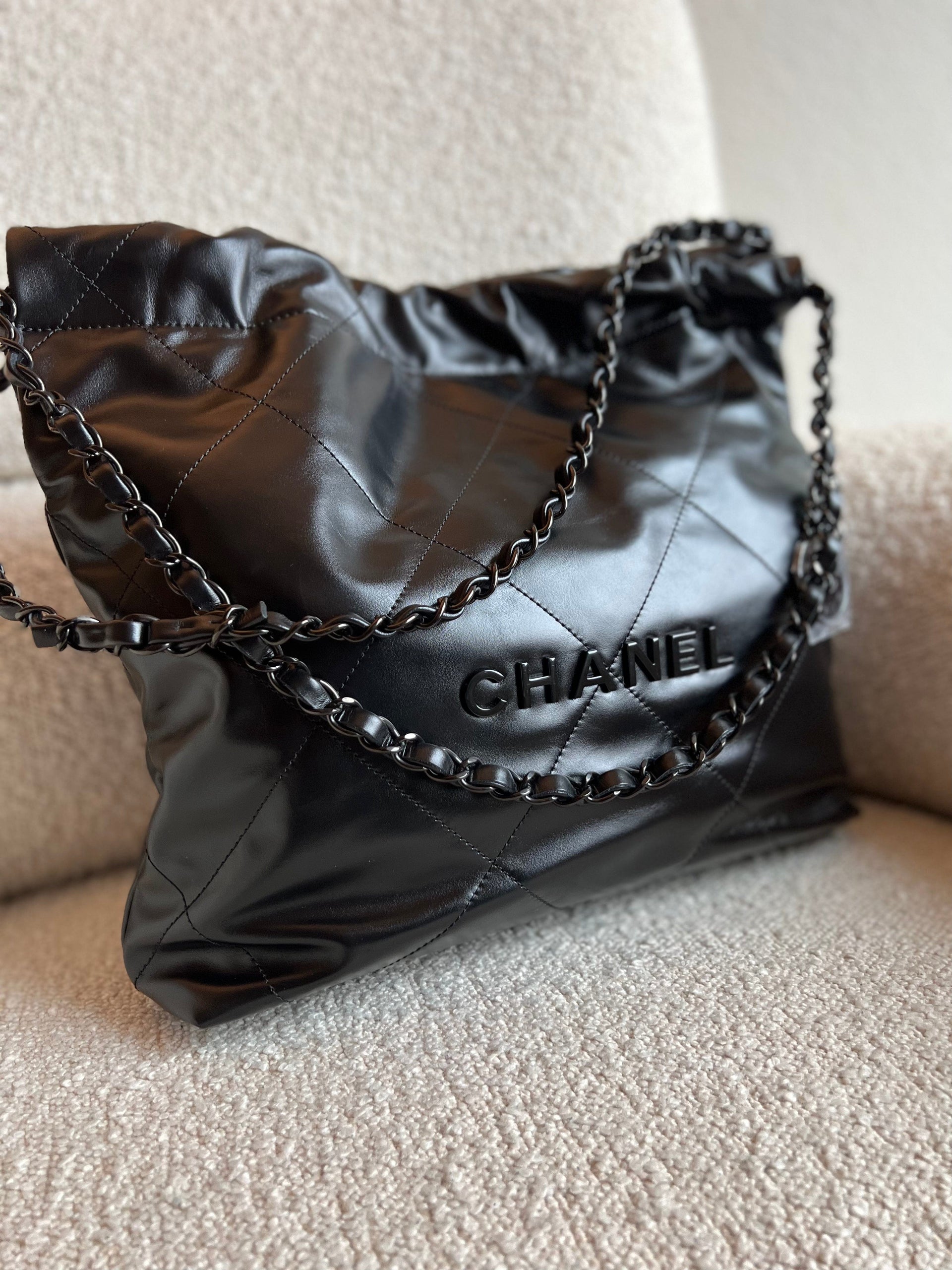 Chanel bag black best sale hardware