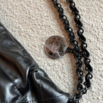 CHANEL Handbag So Black Calfskin Quilted Drawstring 22 Bag small Black Hardware - Redeluxe