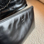 CHANEL Handbag So Black Calfskin Quilted Drawstring 22 Bag small Black Hardware - Redeluxe