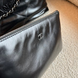 CHANEL Handbag So Black Calfskin Quilted Drawstring 22 Bag small Black Hardware - Redeluxe