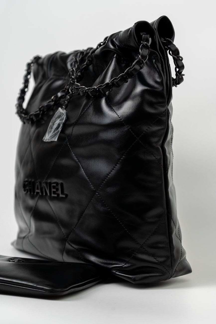 Buy CHANEL Small 22 Bag SO Black Calfskin Black Hardware | REDELUXE