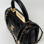 CHANEL Handbag Trendy CC Black Lambskin Black Lambskin Quilted Small Light Gold Hardware - Redeluxe