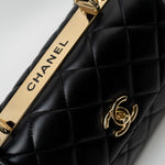 CHANEL Handbag Trendy CC Black Lambskin Black Lambskin Quilted Small Light Gold Hardware - Redeluxe