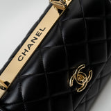 CHANEL Handbag Trendy CC Black Lambskin Black Lambskin Quilted Small Light Gold Hardware - Redeluxe