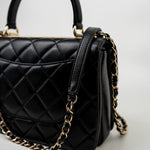 CHANEL Handbag Trendy CC Black Lambskin Black Lambskin Quilted Small Light Gold Hardware - Redeluxe