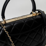 CHANEL Handbag Trendy CC Black Lambskin Black Lambskin Quilted Small Light Gold Hardware - Redeluxe